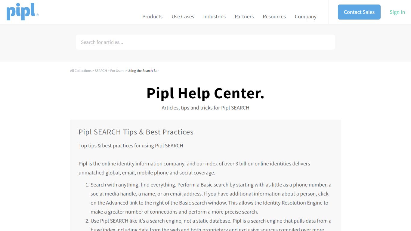 Pipl SEARCH Tips & Best Practices