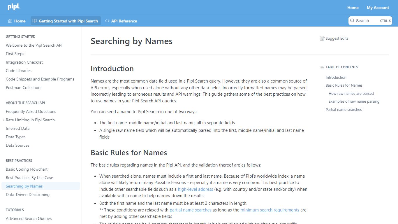 Searching by Names - Pipl API Knowledgebase